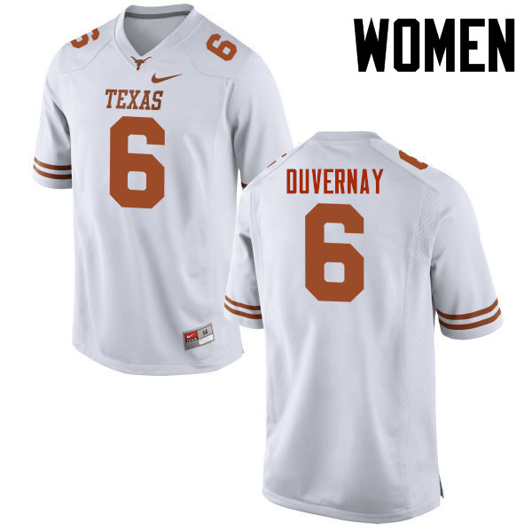 Women #6 Devin Duvernay Texas Longhorns College Football Jerseys-White